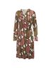 Diane von Furstenberg 100% Silk Brown Diane Von Furstenberg Two Tone Print Wrap Midi Dress in Brown/Pink Silk Size M - photo 1