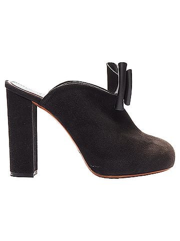 Céline Celine Phoebe Philo suede bow high heel mules (view 2)