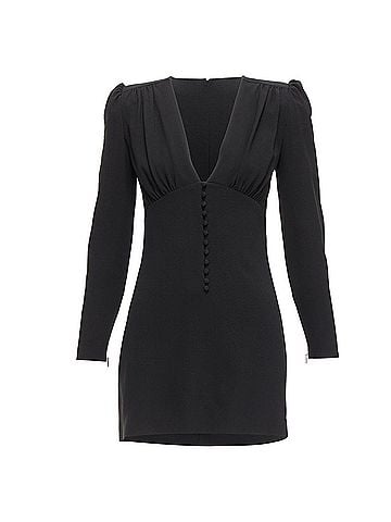 Saint Laurent Saint Laurent deep V neck wrapped buttons mini dress (view 1)