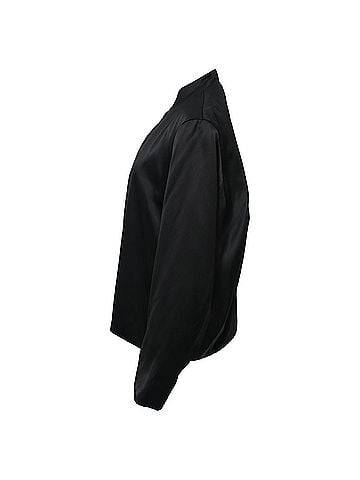 Totême Totême Loose Sleeve Zippered Bomber Jacket in Black Viscose (view 2)