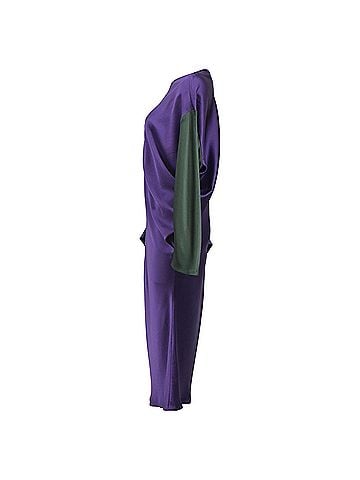 Alberta Ferretti Alberta Ferretti Long Sleeve Midi Dress in Purple Silk (view 2)