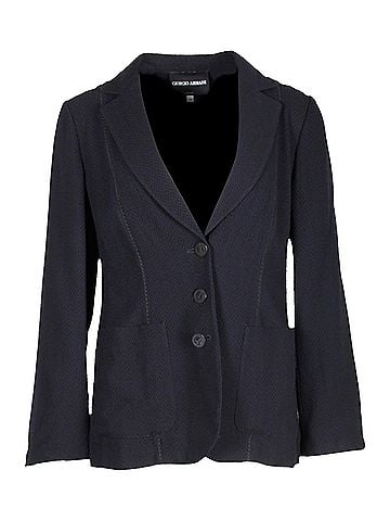 Giorgio Armani Giorgio Armani Single-Breasted Blazer in Navy Blue Viscose  (view 1)