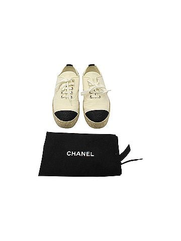 Chanel Chanel Riviera Espadrille Sneakers in White Canvas (view 2)
