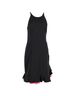 Joseph 100% Silk Black Joseph Cross-Back Two-Tone Hem Dress in Black Silk Size 12 - photo 1