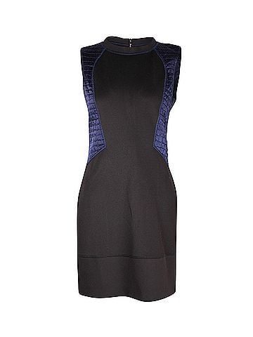 Sandro Sandro Colorblock Pattern Mini Dress in Black Polyester (view 1)