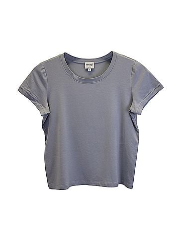 Giorgio Armani Armani Collezioni Short Sleeve T-shirt in Light Grey Viscose (view 1)