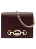 Gucci 100% Leather Burgundy Gucci 570660 Zumi burgundy red GG Horsebit bi-fold wallet on chain mini bag One size - photo 1
