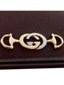 Gucci 100% Leather Burgundy Gucci 570660 Zumi burgundy red GG Horsebit bi-fold wallet on chain mini bag One size - photo 6