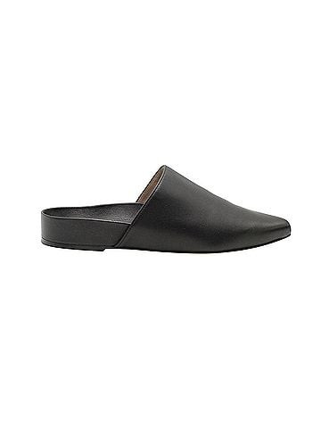 Stuart Weitzman Stuart Weitzman Flat Mules in Black Leather (view 1)