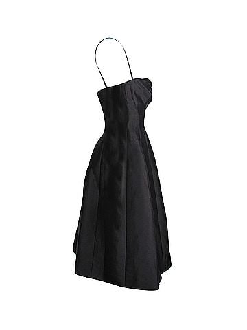 Dsquared2 Dsquared2 Paneled A Line Camisole Dress in Black Ramie Silk (view 2)