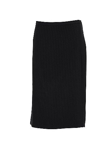 Max Mara Max Mara Striped Midi Pencil Skirt in Black Triacetate (view 1)