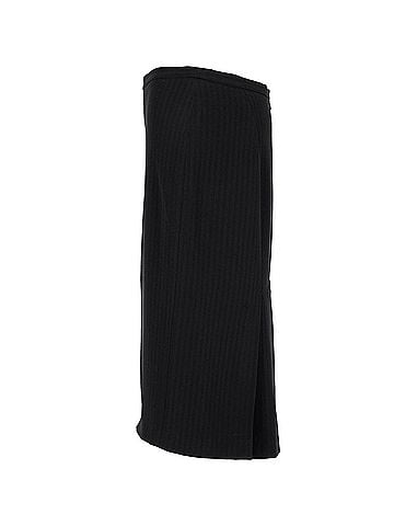 Max Mara Max Mara Striped Midi Pencil Skirt in Black Triacetate (view 2)