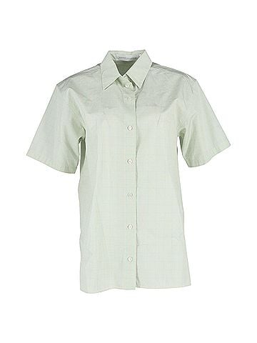 Victoria Beckham  Victoria Beckham Check Print Shirt in Green Cotton (view 1)