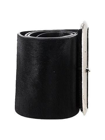 Isabel Marant  Isabel Marant Buckle Belt in Black Pony Hair (view 2)