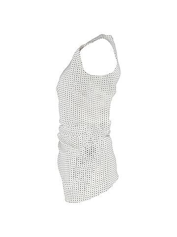 Christopher Esber Christopher Esber One Sleeve Polja Dot Gathered Blouse in White Cotton (view 2)
