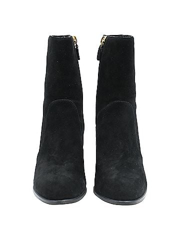 Stuart Weitzman  Stuart Weitzman Quinn Block Heel Ankle Boots in Black Suede (view 2)