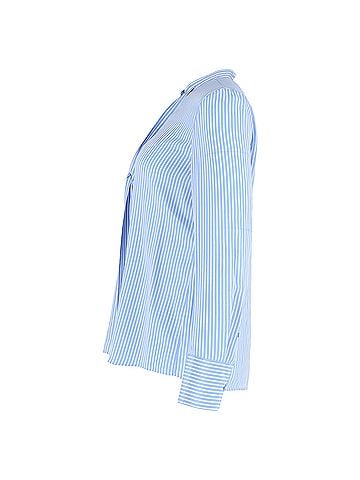 Mario Valentino  Valentino Garavani Stripe Tie-Knot Shirt in Blue Silk Crepe De Chine (view 2)