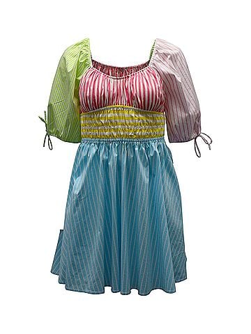STAUD Staud Topsail Striped Colorblock Mini Dress in Multicolor Cotton (view 1)