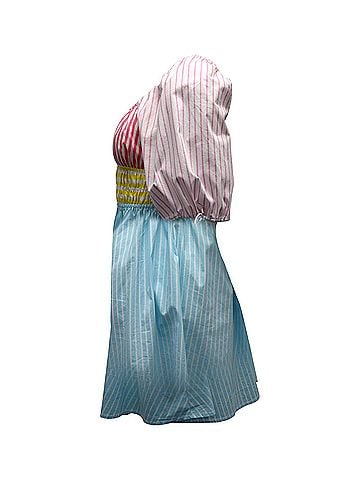 STAUD Staud Topsail Striped Colorblock Mini Dress in Multicolor Cotton (view 2)