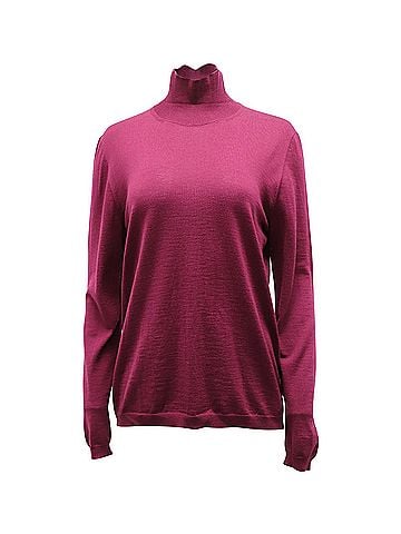 MARNI Marni Long Sleeve Turtleneck Sweater in Maroon Wool (view 1)
