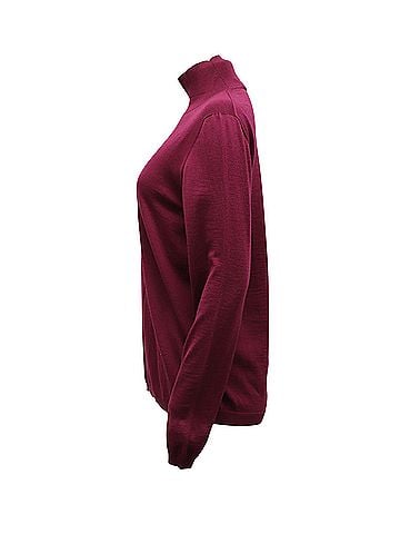 MARNI Marni Long Sleeve Turtleneck Sweater in Maroon Wool (view 2)