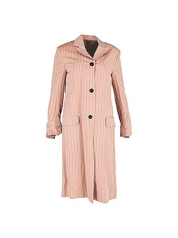 Acne Acne Studios Striped Single-Breasted Coat in Peach Linen (view 1)