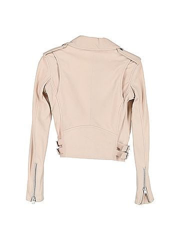 IRO  Iro Newhan  Zipped Biker Jacket in Pink Leather (view 2)