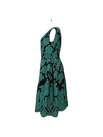 Escada  Escada Floral Lace Detail Mini Sleeveless Dress in Green Polyester (view 2)