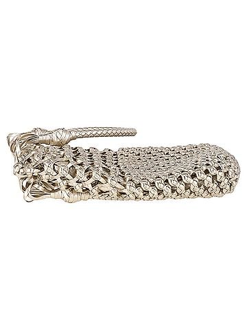 Miu Miu  Miu Miu Weave Effect Tote Bag in Silver Leather (view 2)