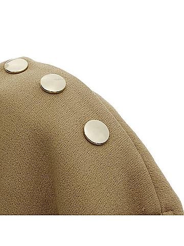 MARNI MARNI brown crepe gold button asymmetric draped sleeve boxy top IT40 S (view 2)