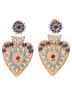 Mercedes Salazar 100% Metal Gold Toned Mercedes Salazar Resin Crystal Rose Dangling Clip On Earrings One size - photo 2