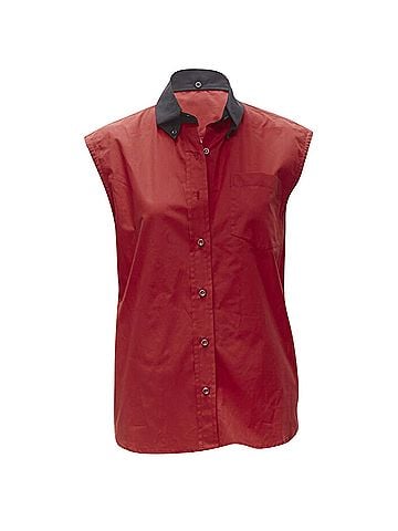 Prada Prada contrast collar boxy sleeveless vest shirt (view 1)
