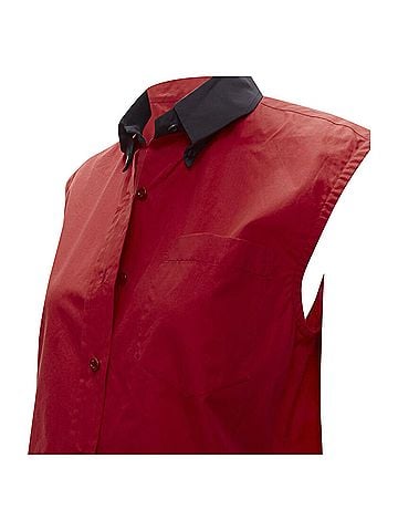 Prada Prada contrast collar boxy sleeveless vest shirt (view 2)