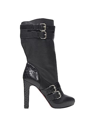 Christian Louboutin Christian Louboutin Loubi Bike scaled leather buckle platform boot (view 1)