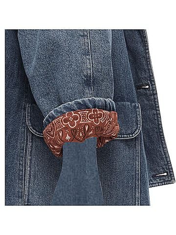 Moschino Moschino Jeans denim paisley lined padded coat (view 2)