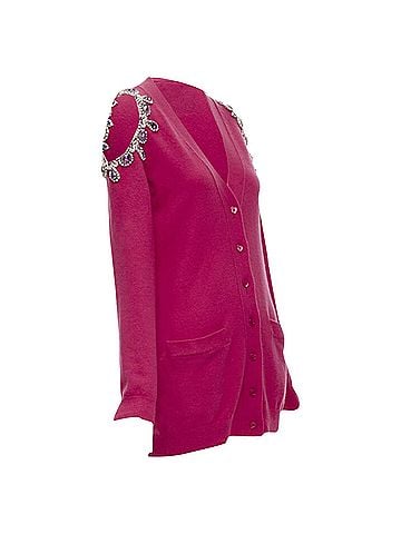 Moschino Moschino cashmere crystal jewel shoulder cardigan (view 1)