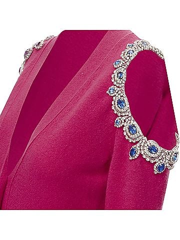 Moschino Moschino cashmere crystal jewel shoulder cardigan (view 2)