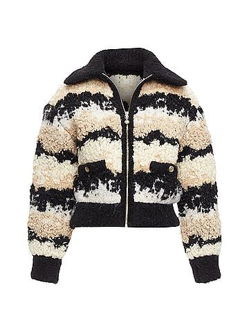 Chanel Chanel Coco Neige CC Pearl Zip Wool Cashmere Cropped Bomber (view 1)