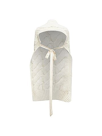 Simone Rocha Simone Rocha alpaca ribbon tie open back draped cable knit top (view 2)