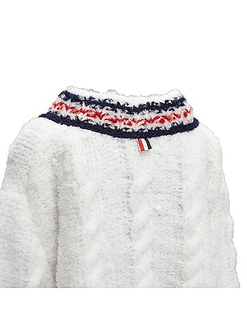 Thom Browne Thom E hand knittulle oversized varsity sweater (view 2)