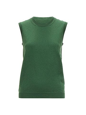 Jil Sander Jil Sander cashmere forest crew neck sleeveless sweater vest (view 1)