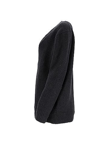 Acne Acne Studios V-Neck Buttoned Cardigan in Black Wool (view 2)