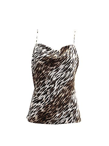 Centuria L’Agence Kay Cowl Neck Camisole in Animal Print Silk (view 2)