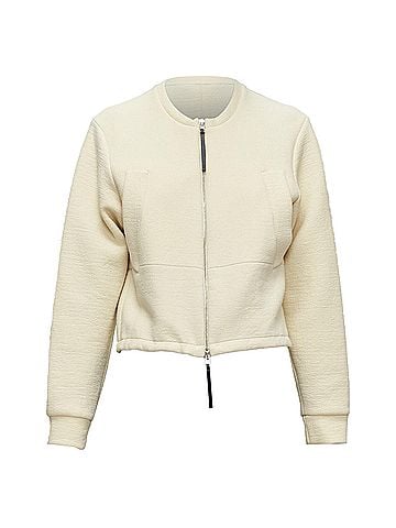 MARNI Marni cotton leather zip pull cropped bomber jacket (view 1)