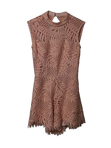 Alexis Alexis Sta. Lucia Lace Romper in Pink Cotton (view 1)