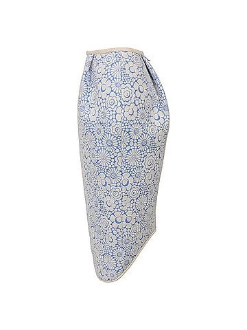 Thom Browne Thom Browne Floral Print Mini Lantern Skirt in Light Blue Cotton (view 2)