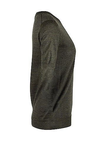 Céline Celine Short-Sleeve Knit T-shirt in Green Acrylic and Wool (view 2)