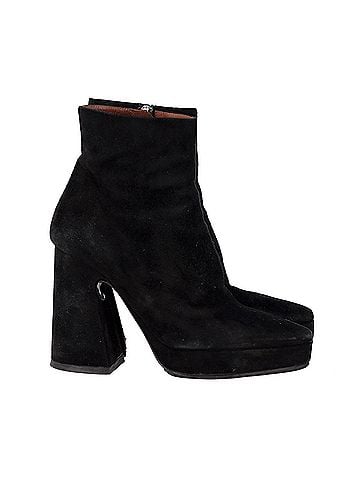 Proenza Schouler Proenza Schouler Block Heel Platform Boots in Black Suede (view 1)