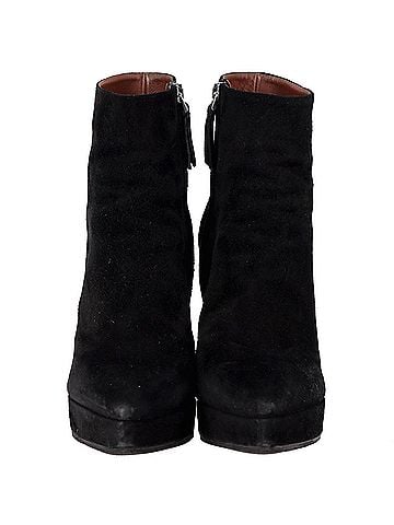 Proenza Schouler Proenza Schouler Block Heel Platform Boots in Black Suede (view 2)