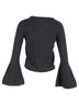 CO 100% Wool Gray Co Flared Sleeve Sweater in Grey Wool Size M - photo 3